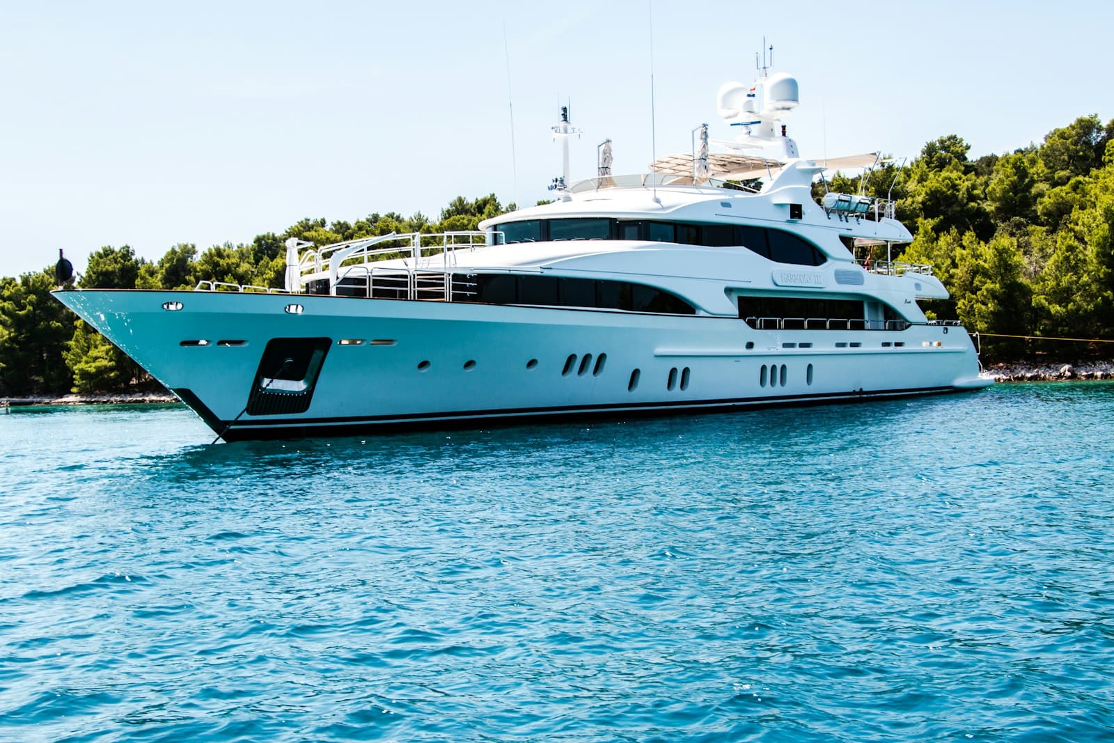 Motor yacht at anchor — Onyx Yacht Solutions